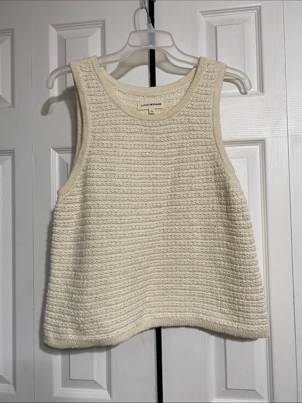 NICE Lucky Brand cotton Knit crew neck Sweater top shirt size LARGE